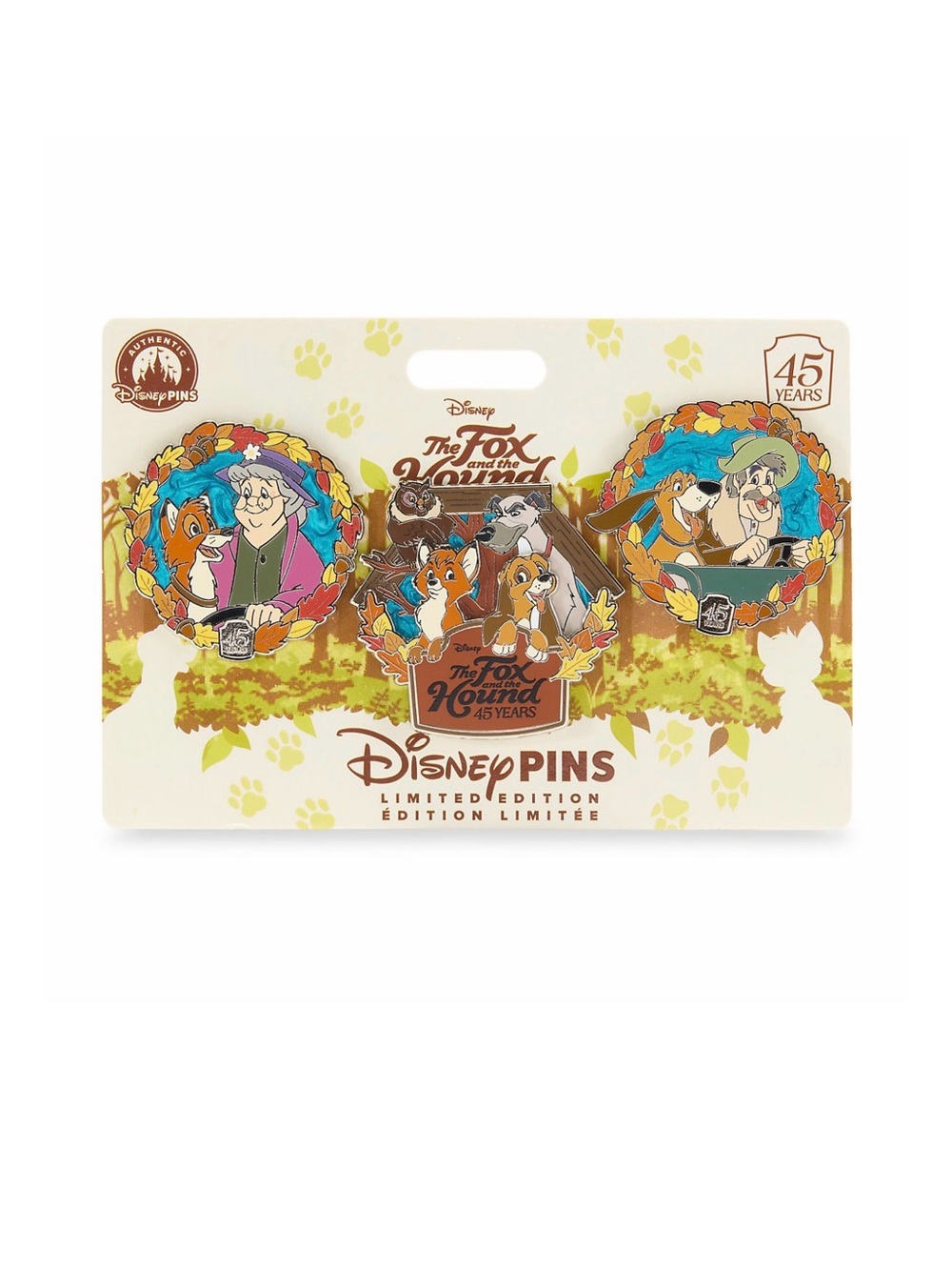Disneys Fox and the Hound 45th anniversary limited edition pin set